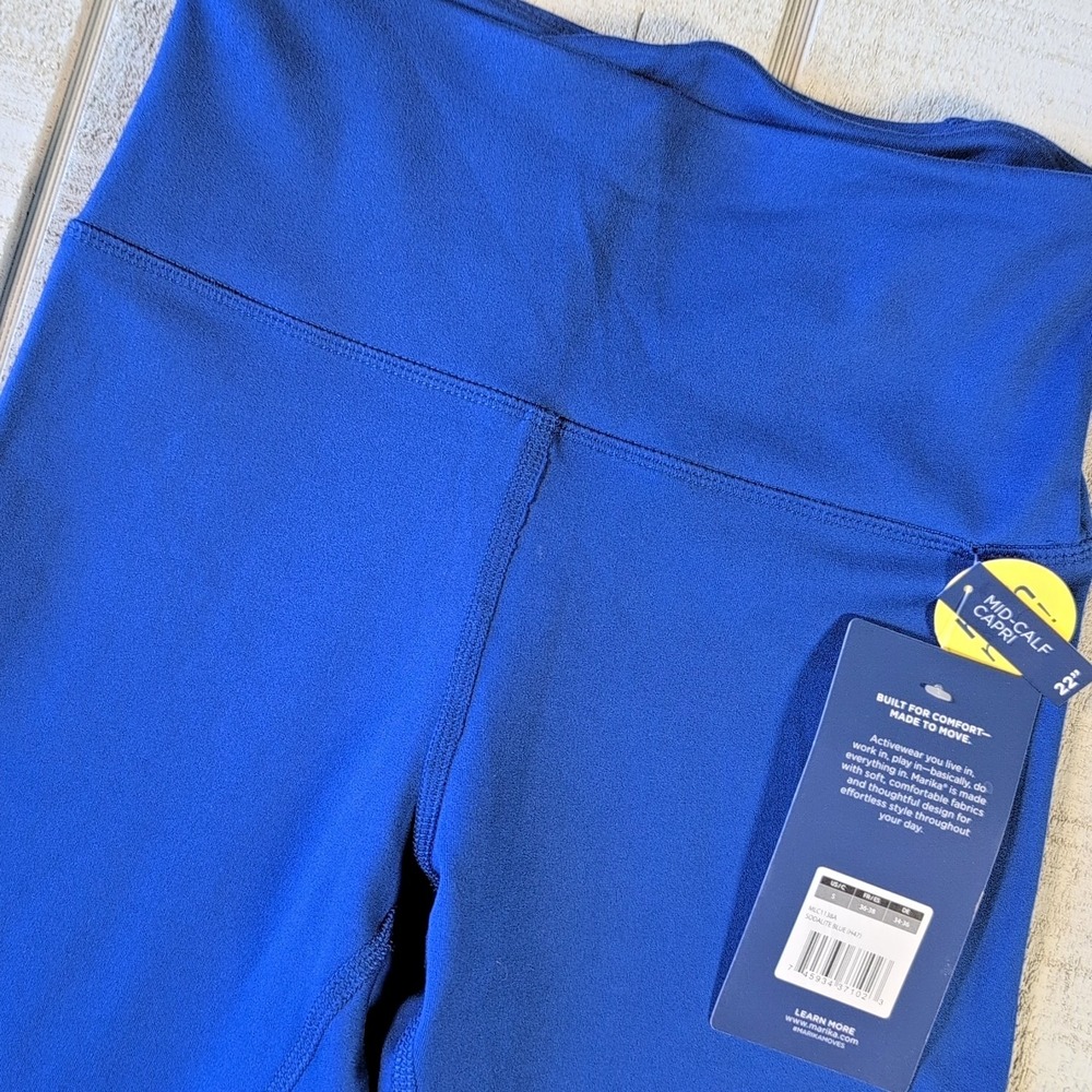 Marika Leggings Womens Small Blue High Rise Ombre Ankle Slimming Waist Pants New